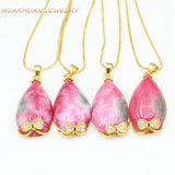 Water Drop Stone Pendant Natural Jades Chalcedony Necklace