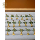 16x32mm Hetian Jade Pendant Natural Bowknot Brass Beads Jewelry Making DIY