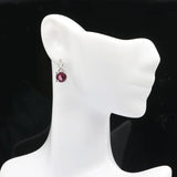 Green Emerald Pink Tourmaline CZ Stud Earrings 925 Sterling Silver