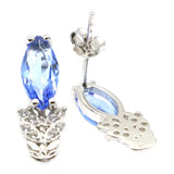Red Blood Ruby Violet Tanzanite Citrine CZ Stud Earrings