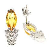 Red Blood Ruby Violet Tanzanite Citrine CZ Stud Earrings