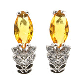 Red Blood Ruby Violet Tanzanite Citrine CZ Stud Earrings