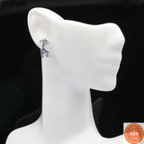 Giraffe Tanzanite Tourmaline Stud Earrings in 925 Sterling Silver