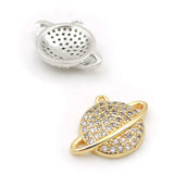 Micro Pave Clear CZ Round Charm for Men Women Bracelets Earrings