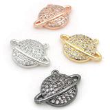 Micro Pave Clear CZ Round Charm for Men Women Bracelets Earrings