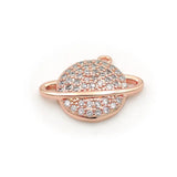 Micro Pave Clear CZ Round Charm for Men Women Bracelets Earrings