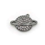 Micro Pave Clear CZ Round Charm for Men Women Bracelets Earrings