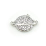 Micro Pave Clear CZ Round Charm for Men Women Bracelets Earrings