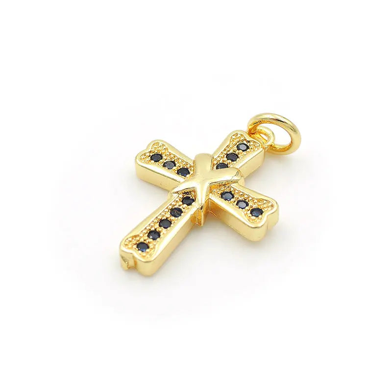 Micro Pave CZ Cross Charm for Bracelets & Necklaces