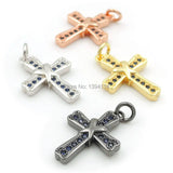 Micro Pave CZ Cross Charm for Bracelets & Necklaces