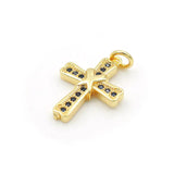 Micro Pave CZ Cross Charm for Bracelets & Necklaces