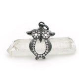 Micro Pave Clear CZ Owl Charm for DIY Bracelets Necklaces