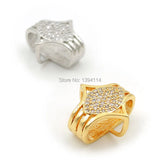 Micro Pave Clear CZ Eye Beads for DIY Bracelets or Necklaces