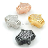Micro Pave Clear CZ Eye Beads for DIY Bracelets or Necklaces