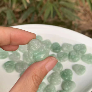 17MM Natural Burma Jade Buddha Necklace Pendant Good Luck Gift