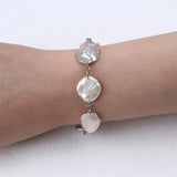 Natural Keshi Freshwater Pearl Chain Bracelet For Women And Girls