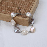 Natural Keshi Freshwater Pearl Chain Bracelet For Women And Girls