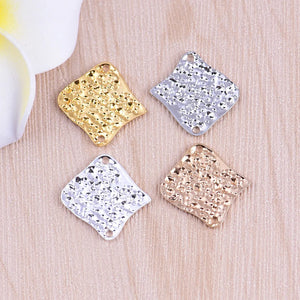 50pcs Copper Silver Blank Stamp Charms for Necklace Pendant DIY Jewelry Making