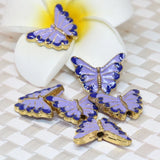 Gold Light Purple Butterfly Cloisonne Pendant Spacers Beads for Jewelry Making