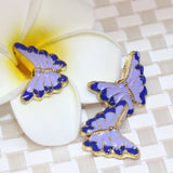 Gold Light Purple Butterfly Cloisonne Pendant Spacers Beads for Jewelry Making