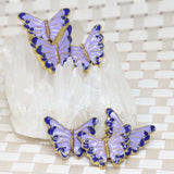 Gold Light Purple Butterfly Cloisonne Pendant Spacers Beads for Jewelry Making