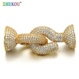 Mixed Color Brass CZ Clasps Hooks for DIY Jewelry