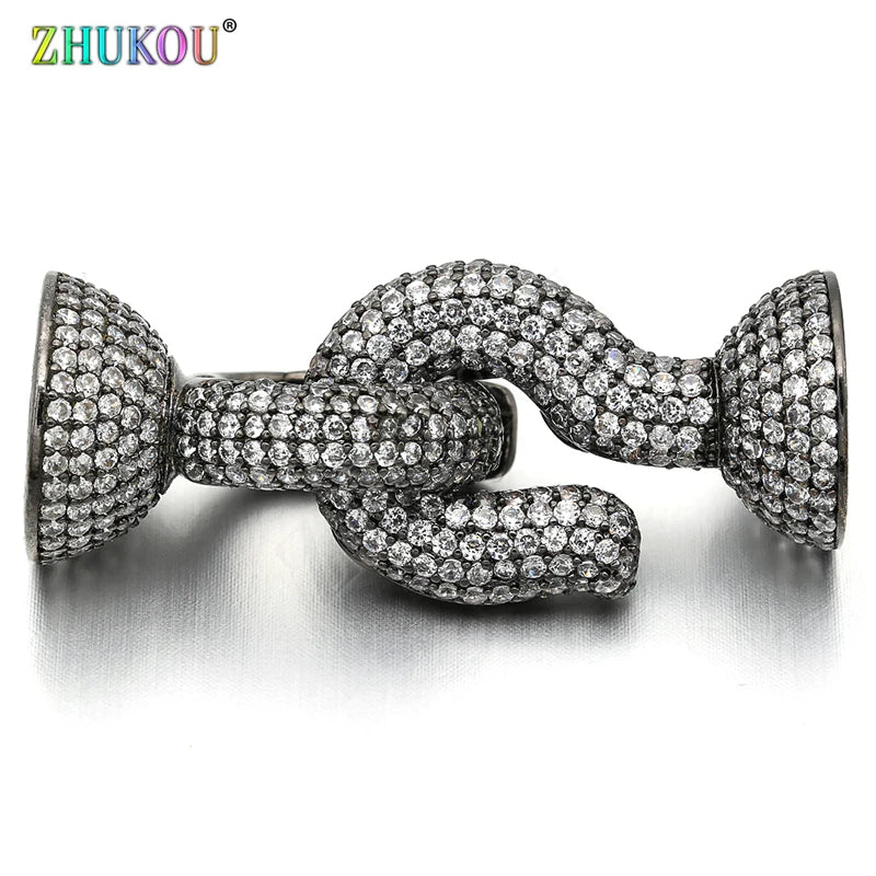 Mixed Color Brass CZ Clasps Hooks for DIY Jewelry