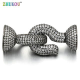 Mixed Color Brass CZ Clasps Hooks for DIY Jewelry