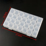 Plastic Storage Jewelry Box 17.5cmx10.5cm Compartment Adjustable Container