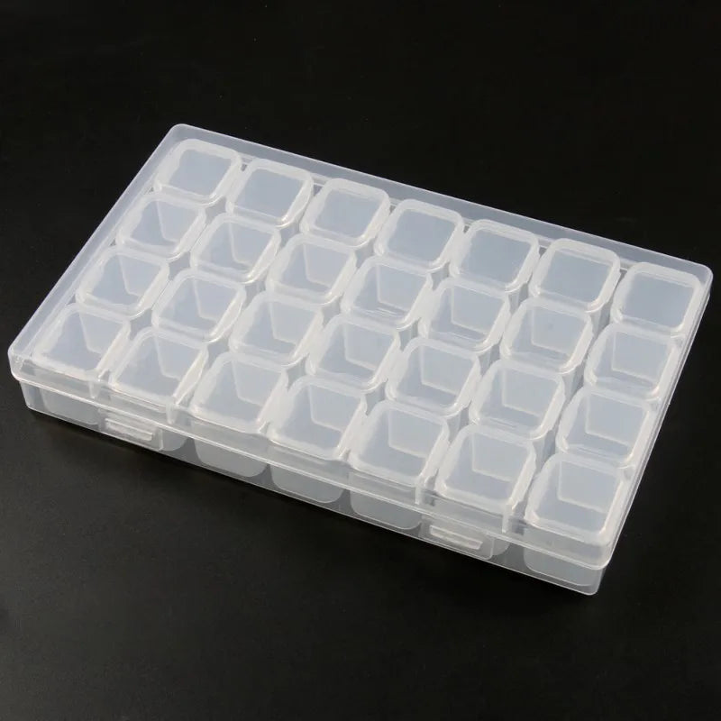 Plastic Storage Jewelry Box 17.5cmx10.5cm Compartment Adjustable Container