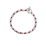 Bamboo Heart 925 Silver Women Bracelet Red Thread Line String Rope Bracelet