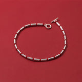 Bamboo Heart 925 Silver Bracelet Red Thread String Rope Bracelet