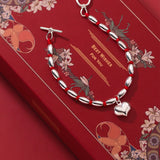 Bamboo Heart 925 Silver Women Bracelet Red Thread Line String Rope Bracelet