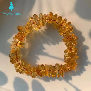 6MM Natural Citrine Bracelet Crystal AAAAA Yellow Gemstone Brazil Wealthy Stone