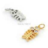Micro Pave Clear CZ Botryoid Charm for DIY Bracelets or Necklaces