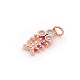 Micro Pave Clear CZ Botryoid Charm for DIY Bracelets or Necklaces