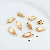 17*8MM 14K Brass Necklace Connect Clasp Jewelry Making Supplies