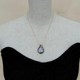 17'' Coin Keshi Pearl pendant Yellow Plated Chain necklace Women
