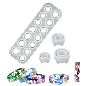 Cavities Rings Epoxy Resin Mold Necklace Pendant Earrings Silicone Mould