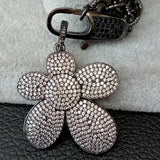 Gunmetal O-Chain Necklace with Flower Charm