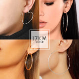 Geometric Metal Hoop Earrings Set Plated Silver Circle Dangle Earrings Jewelry