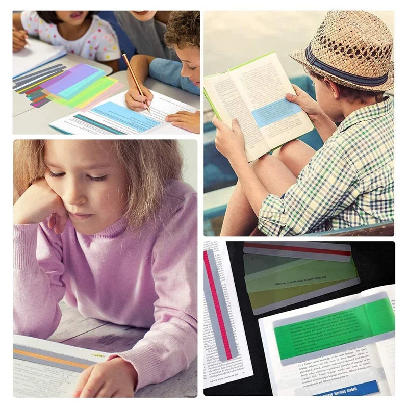 17 Pack Reading Guide Strips Colored Overlay Highlight Bookmarks
