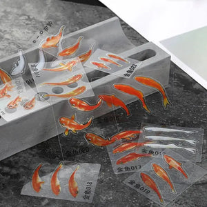 17 Pcs 3D Goldfish Duckweed Epoxy Filler Stickers DIY Jewelry Resin Painting