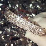 18K Filled Bangle Pave Diamond Bracelet for Women