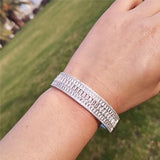18K Filled Bangle Pave Diamond Bracelet for Women