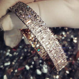 18K Filled Bangle Pave Diamond Bracelet for Women