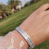18K Filled Bangle Pave Diamond Bracelet for Women