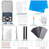 170Pcs Resin Tool Starter Kit with Silicone Sheet, Drill, Sandpapers, Scale