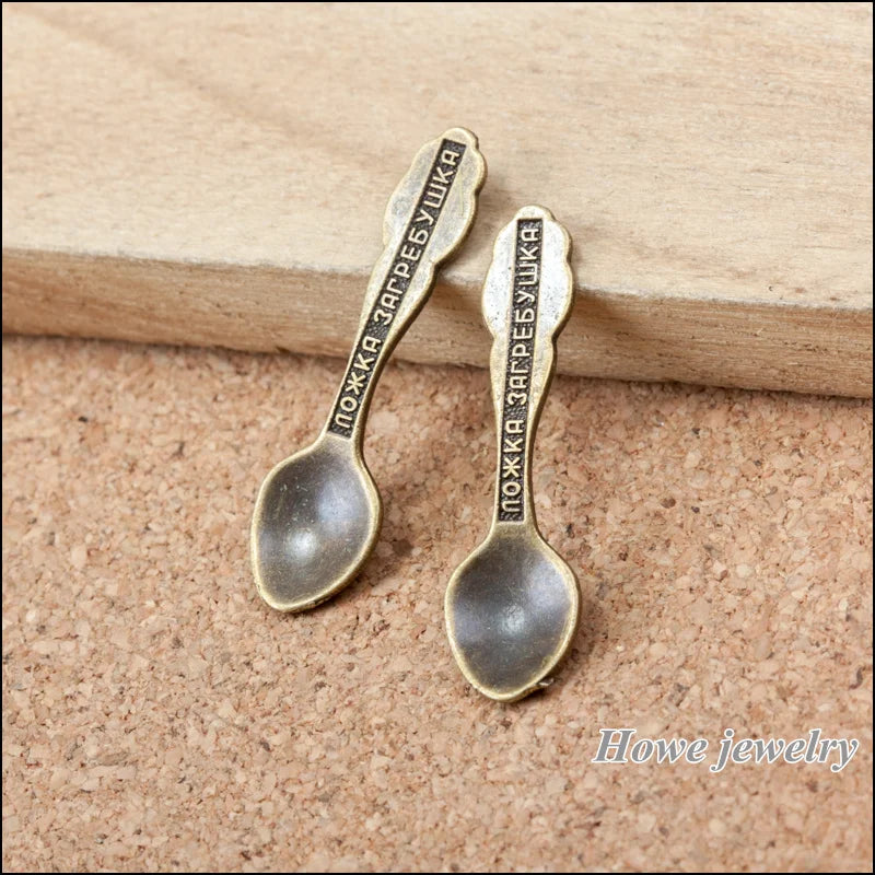 170pcs Vintage Spoon Pendant Charms for Jewelry Making