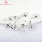 8MM 24K Champagne Plated Brass Small Cross Charms Pendants